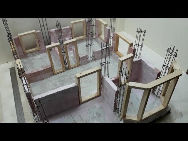Bricklaying Mini House Foundation Model | Amazing | Part 1