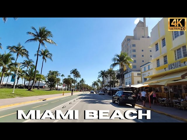 Driving Ocean Drive South Beach Miami 4K