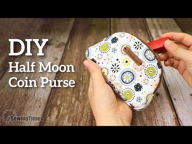 [Free Pattern] DIY Half Moon Coin Purse | Small Wallet Zipper Pouch Sewing Tutorial [sewingtimes]