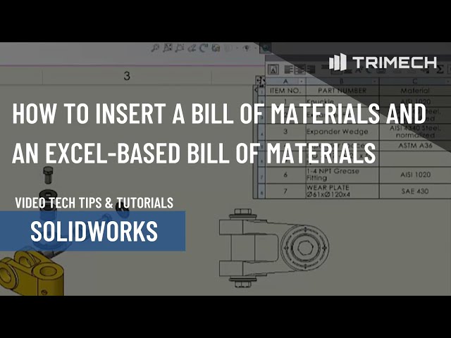 How to Insert a Bill of Materials and an Excel Based Bill of Materials in SOLIDWORKS