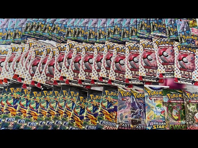 Massive Pokémon Card 100 TCG Pack Opening. 151 - Crown Zenith - Pokémon GO