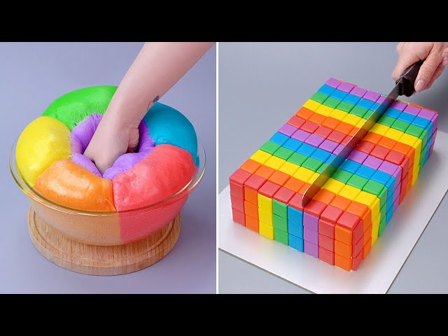 Oddly Satisfying Rainbow Cake Decorating Compilation | Chocolate Cakes | Fancy Cake Decoration Ideas