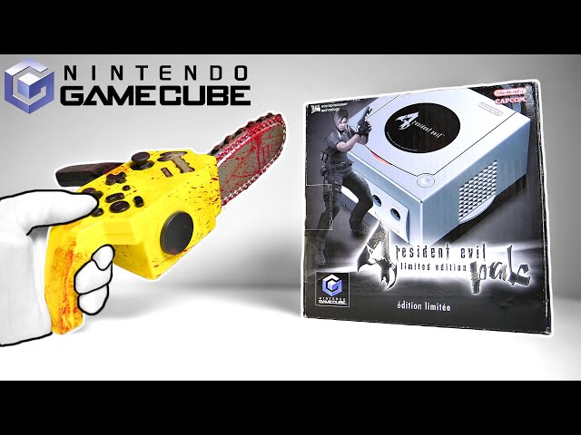 Nintendo GameCube "RESIDENT EVIL 4" Console + Chainsaw Controller Unboxing!