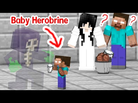 Monster School : Baby Herobrine And A Weird Friend - Minecraft Animation