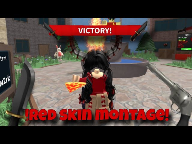 !Playing montage with a red skin! (Murder Mystery V) *with trophies*
