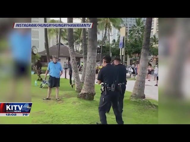 MUST WATCH: Police officers stun knife-wielding man in Waikiki