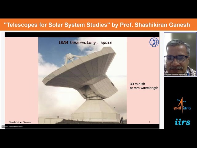 Telescopes for Solar System Studies by Prof. Shashikiran Ganesh