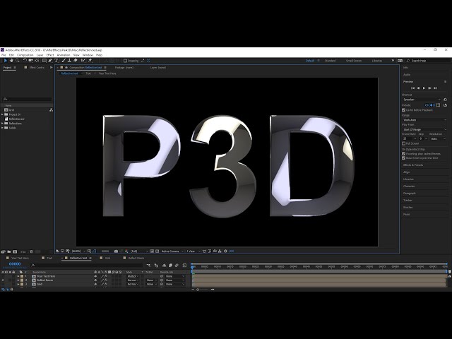 Reflection text tutorial in After Effects