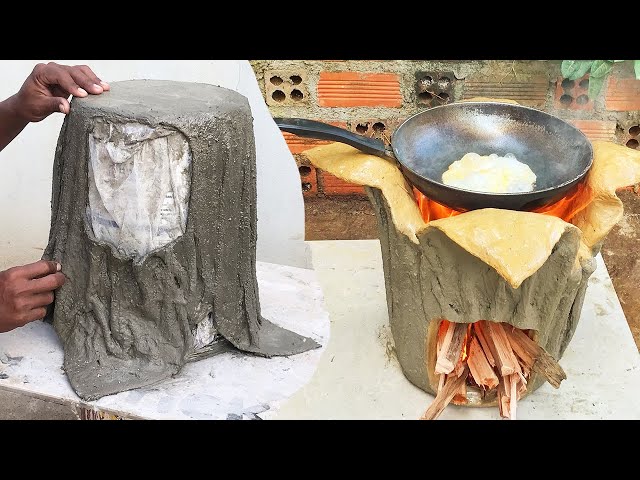 Cement Craft Ideas - Innovative new stove model - Unique With Potted Rags And Cement