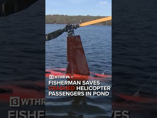 Fisherman saves crashed helicopter pilot, passenger in pond