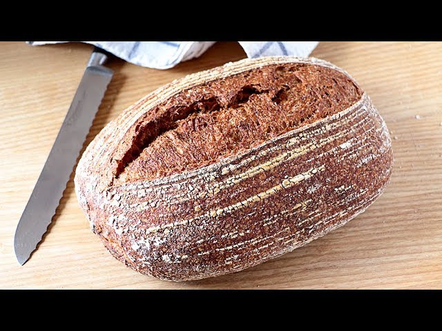 Whole wheat batard bread 100% sourdough