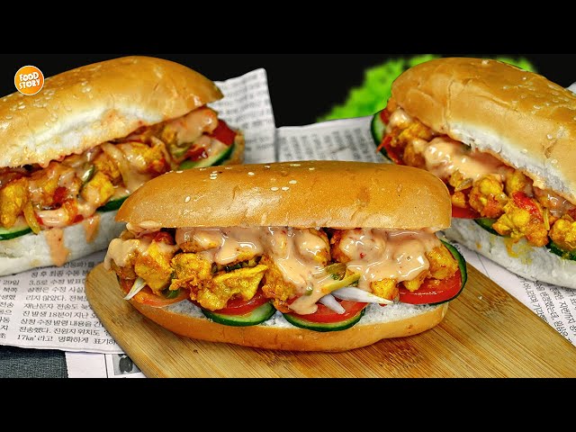 New Chicken Subway Sandwich Recipe,New Sandwich Recipe,New Subway Recipe by Samina Food Story