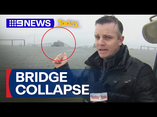 Investigators recover key evidence from Baltimore bridge collapse ship | 9 News Australia