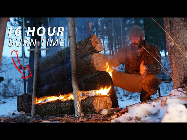 Discover the Secrets of the ALL NIGHT FIRE | Winter Bushcraft