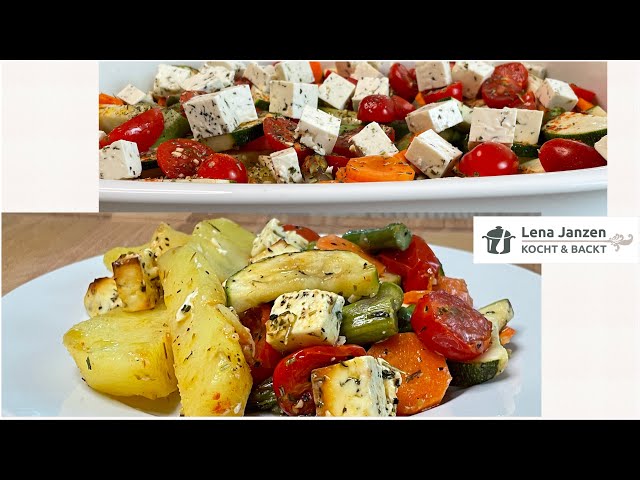 Gemüse mit Feta / Buntes Ofengemüse mit Kartoffeln/ einfaches Rezept