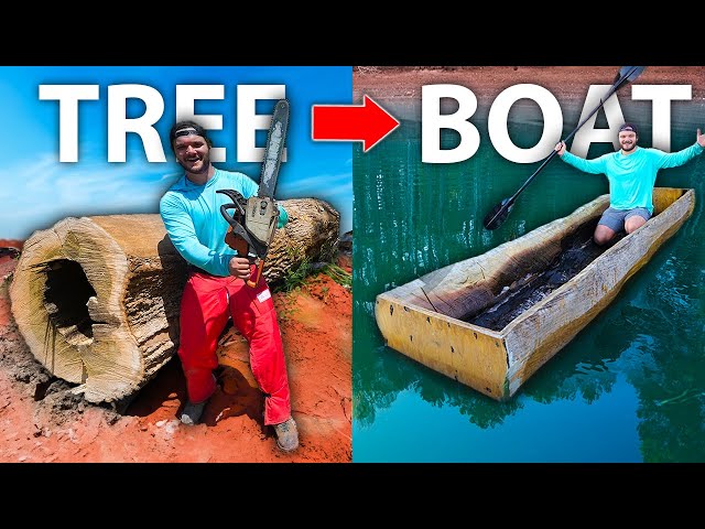 100 Year Old TREE to BOAT Build Finished!! (water testing)
