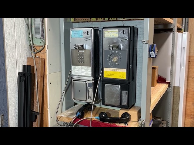 Automatic electric 120 A and 120 B Side by side payphone comparison.