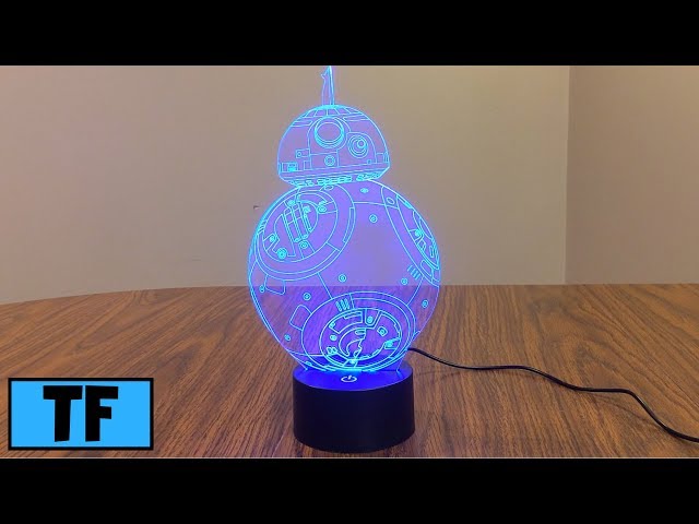 Star Wars 3D Illusion LED BB8 Night Light Lamp Room Desk Decoration Gift Review