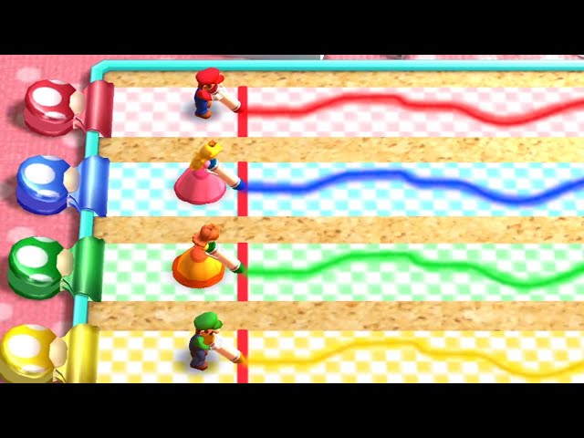 Mario Party The Top 100 - Minigames - Peach vs Luigi vs Daisy vs Mario