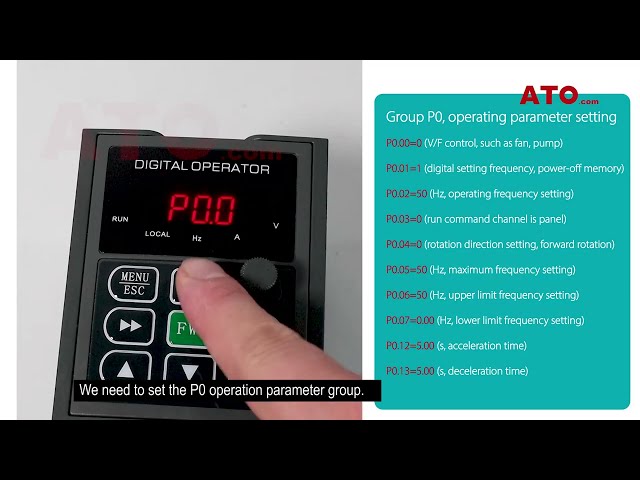 VFD parameter setting for 3 phase & 1 phase motor