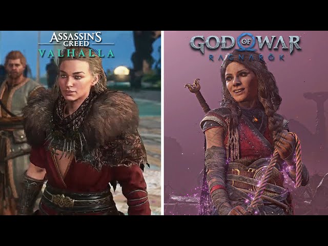 Assassin's Creed: Valhalla vs God of War: Ragnarok Comparison (Thor, Mimir, Loki, Surtr and etc.)