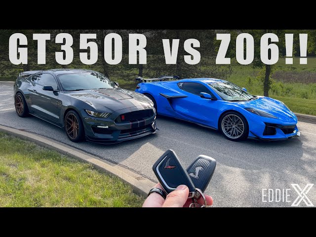 2018 Shelby GT350R vs 2023 Corvette Z06 | American Flat Plane Crank V8s!!