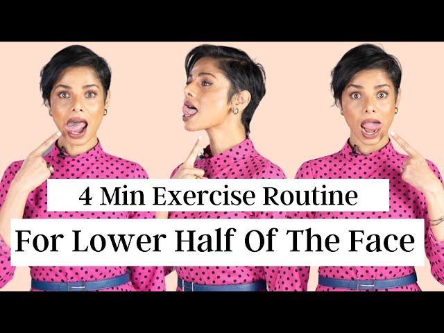 4 Minute Face Exercise Routine to FIRM UP CORNERS OF MOUTH and DOUBLE CHIN