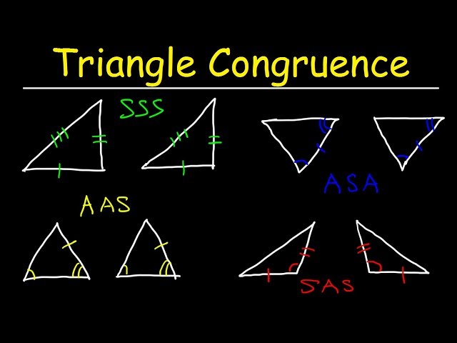 Triangle Congruence Theorems, Two Column Proofs, SSS, SAS, ASA, AAS Postulates, Geometry  Problems