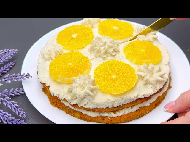 Carrot cake without flour, without sugar, without butter, without eggs! Vegan recipe