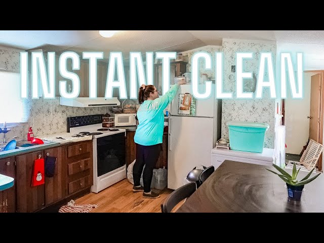SMALL SINGLE WIDE MOBILE HOME CLEAN WITH ME DIY FARMHOUSE TABLE UPDATE INSTANT CLEAN MOTIVATION
