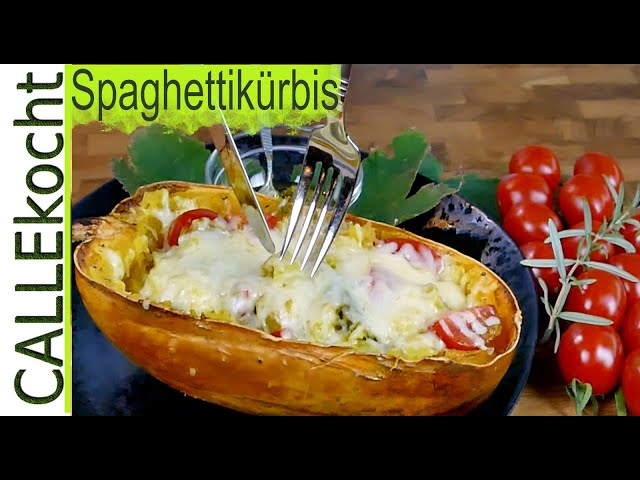 Spaghettikürbis einfach zubereiten und überbacken | Rezept