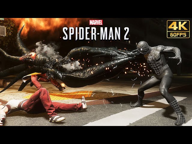 Spider-Man 2 (PS5) Raimi Black Suit + Symbiote Free Roam Gameplay @ 4K 60ᶠᵖˢ ✔