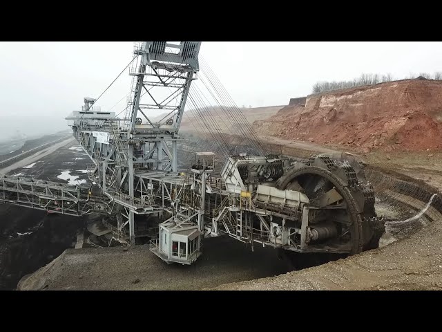 Two Bucket Wheel Excavators Working On Coal Mines