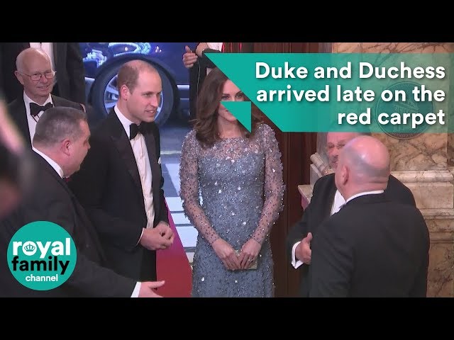 Duke and Duchess arrived late on the red carpet following the Oxford Circus incident