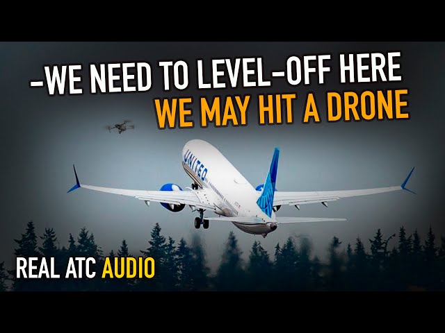United Boeing 737MAX 9 Hit a Drone on takeoff. Real ATC