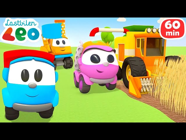 Lastbilen Leo & bilar för barn. Lär dig jordbruksfordon för barn. Bilserier för barn