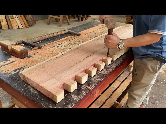 Man Transform Massive Wood into Amazing Table || Start to Finish Build Perfect Product Furniture