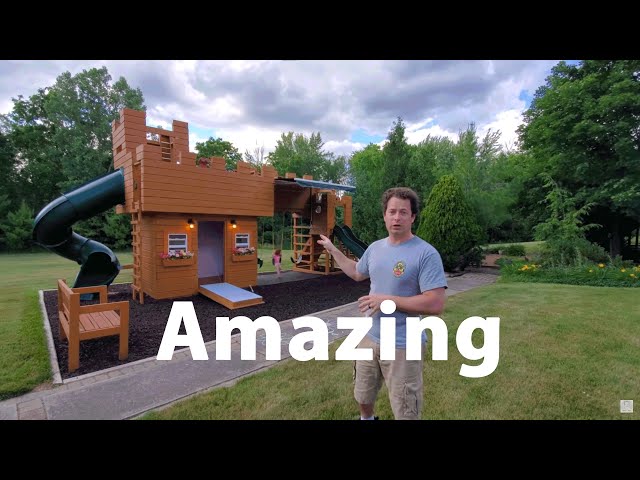 ✅ Ultimate DIY Castle Playground - Walk around and cost to build backyard swingset and playhouse