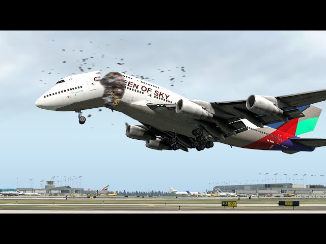 Boeing 747 Breaks Up Just After Landing In Hurricane | X-Plane 11 Sim