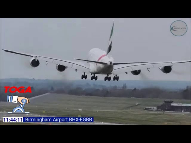 EMIRATES A380 ✈️ GO AROUND 😮 12.01.2024 at Birmingham Airport ( BHX )