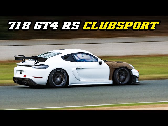 Porsche 718 Cayman GT4 RS Clubsport | Loud exhaust, flybys & Downshifts