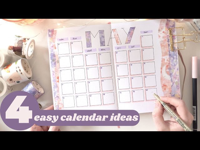 4 ✨Easy✨ Monthly Calendar Ideas for your Bullet Journal