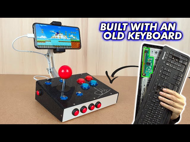 INCREDIBLE ! Smartphone console DIY with OLD keyboard - UNLIMITED GAMES