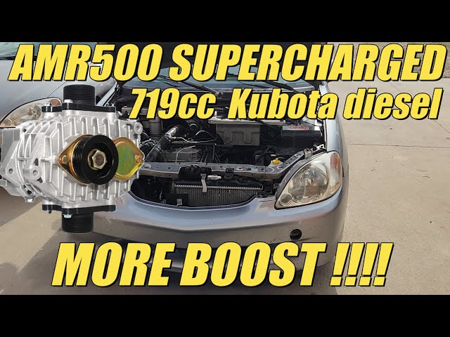 S4 E14. We modify the AMR500 supercharger drive system to generate more boost on the kubota diesel.
