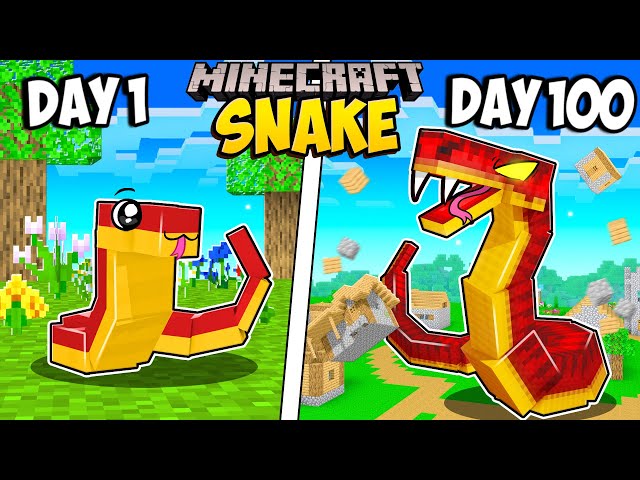 I Survived 100 Days as a SNAKE in Minecraft