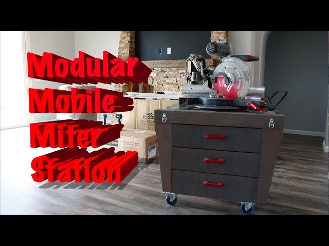 Mobile Miter Saw Station with Fold Down Extensions