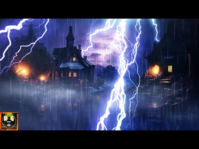 Fight Insomnia! Strong Thunderstorm Sounds with Pouring Rain, Intense Thunder and Powerful Lightning