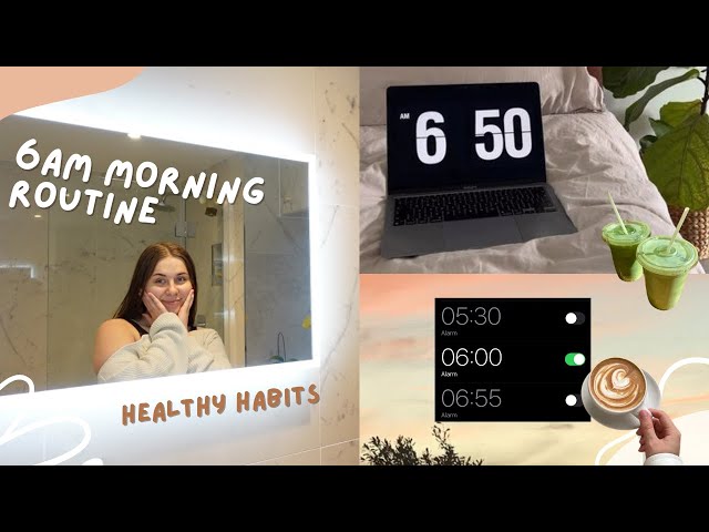 PRODUCTIVE 6AM MORNING ROUTINE 2023 | healthy habits to wake up earlier ☁️