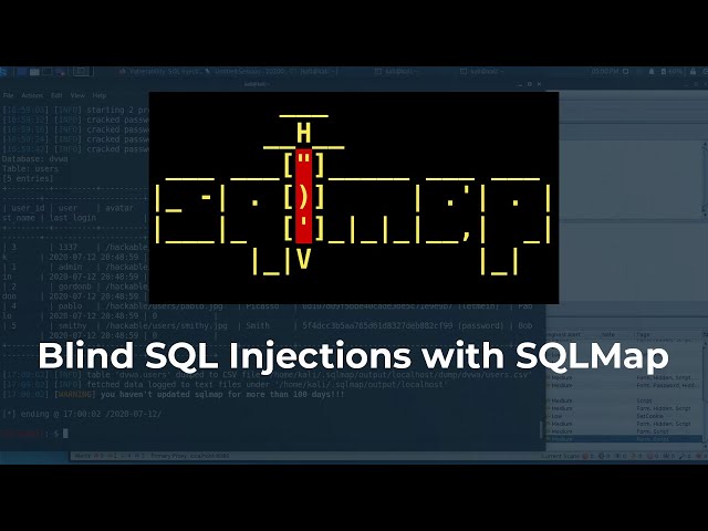 Blind SQL Injections with SQLMap against the DVWA