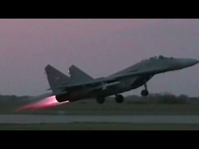 Full afterburner! MiG-29A of the Hungarian Air Force with full afterburner in 2007.